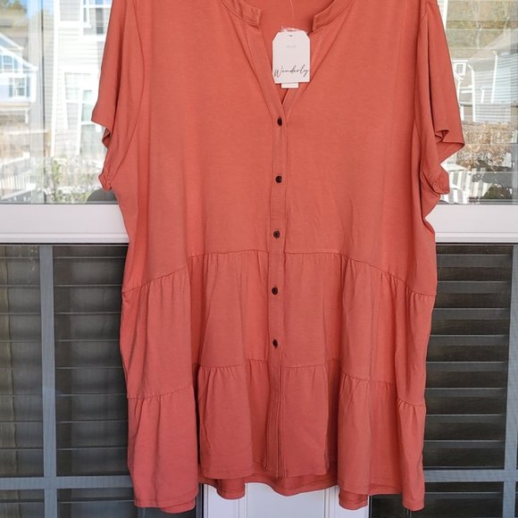 Wonderly button down julianna crepe top in size 4X - Picture 2 of 8